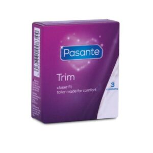 preservativi stretti in lattice naturale lubrificati da quarantanove millimetri calzata ridotta con serbatoio di sicurezza Pasante Trim Skin calzata classica