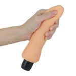 vibratore realistico color carne in tpr morbido con venature e regolatore di velocita a rotella sulla base TPR Real Shape calzata classica