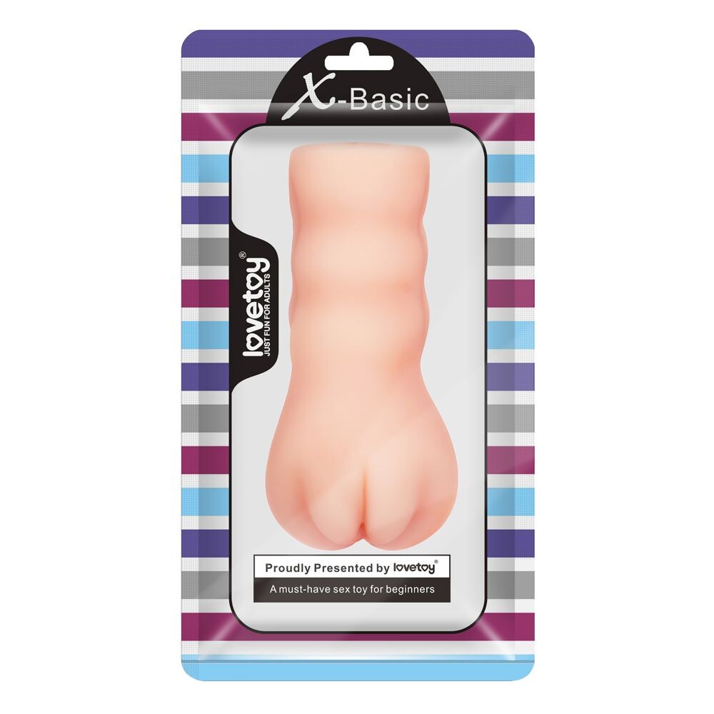 dildo realistico tascabile color carne in tpe morbido flessibile con venature e dimensioni compatte Pocket Lust Horizon vista prospettica sul letto