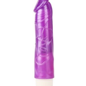 vibratore realistico viola in tpe morbido venti centimetri con fusto venato e motore interno multispeed a batterie aaa Sexy Whooper Purple calzata classica