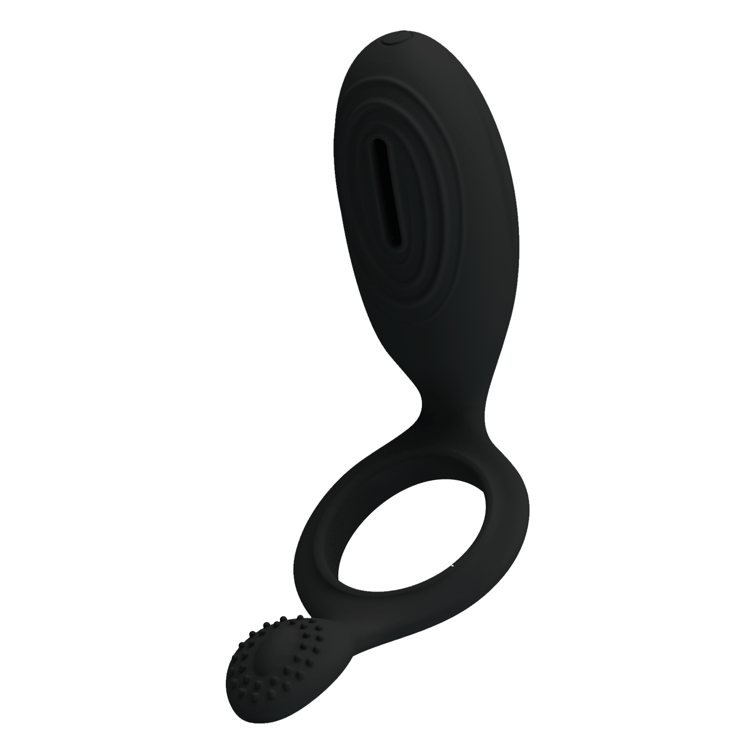 anello fallico vibrante in silicone elastico fucsia con micro rilievi stimolanti e bullet motorizzato removibile a bottone Ethel Kinetic Vista dettaglio diametro interno ventiquattro millimetri