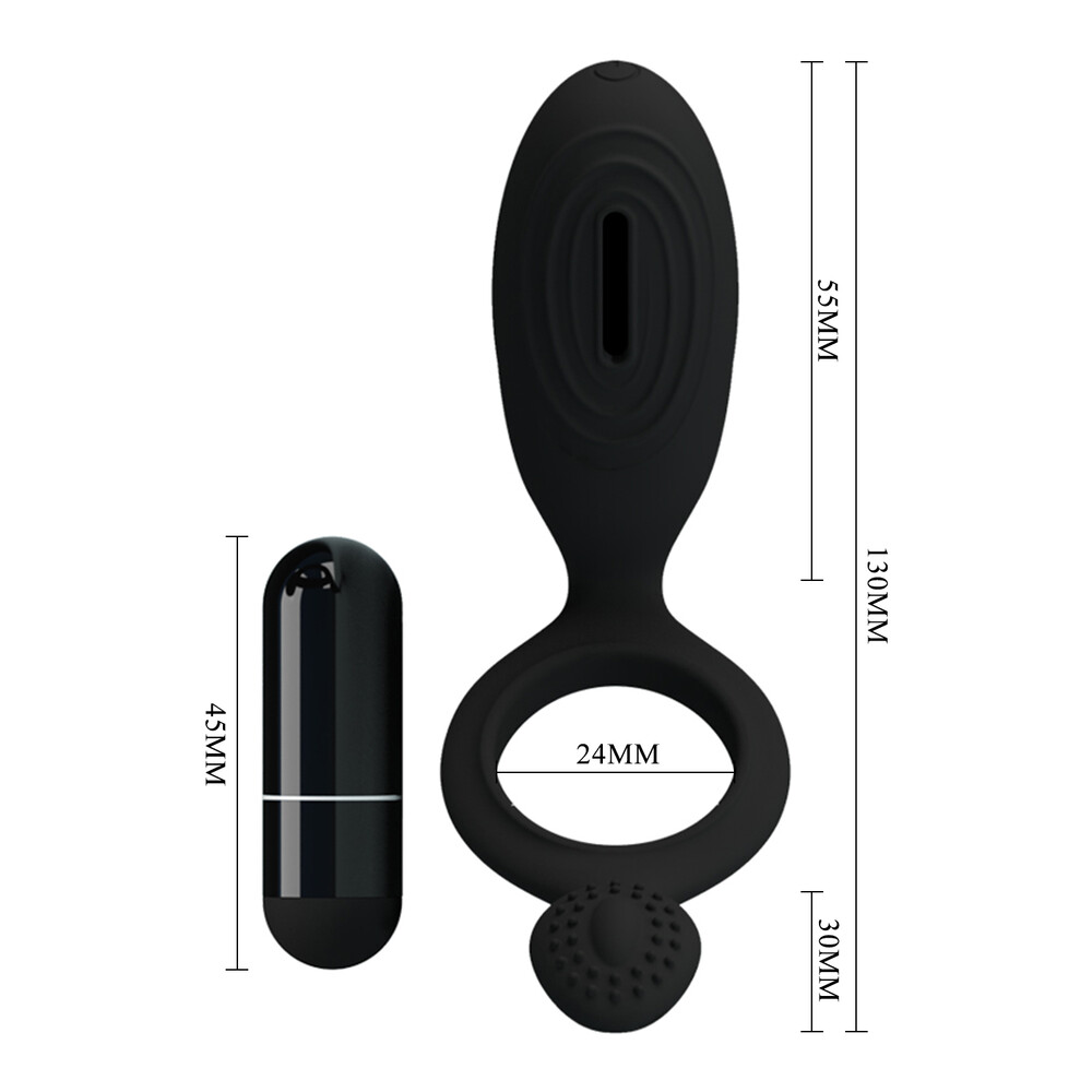 anello fallico vibrante in silicone elastico fucsia con micro rilievi stimolanti e bullet motorizzato removibile a bottone Ethel Kinetic Vista test di allungamento materiale