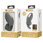 anello fallico vibrante in silicone morbido nero con ampia superficie di stimolazione clitoridea sette modalita e funzione memory Cumylus Pulse Shape macro porosità strutturale zero soft touch
