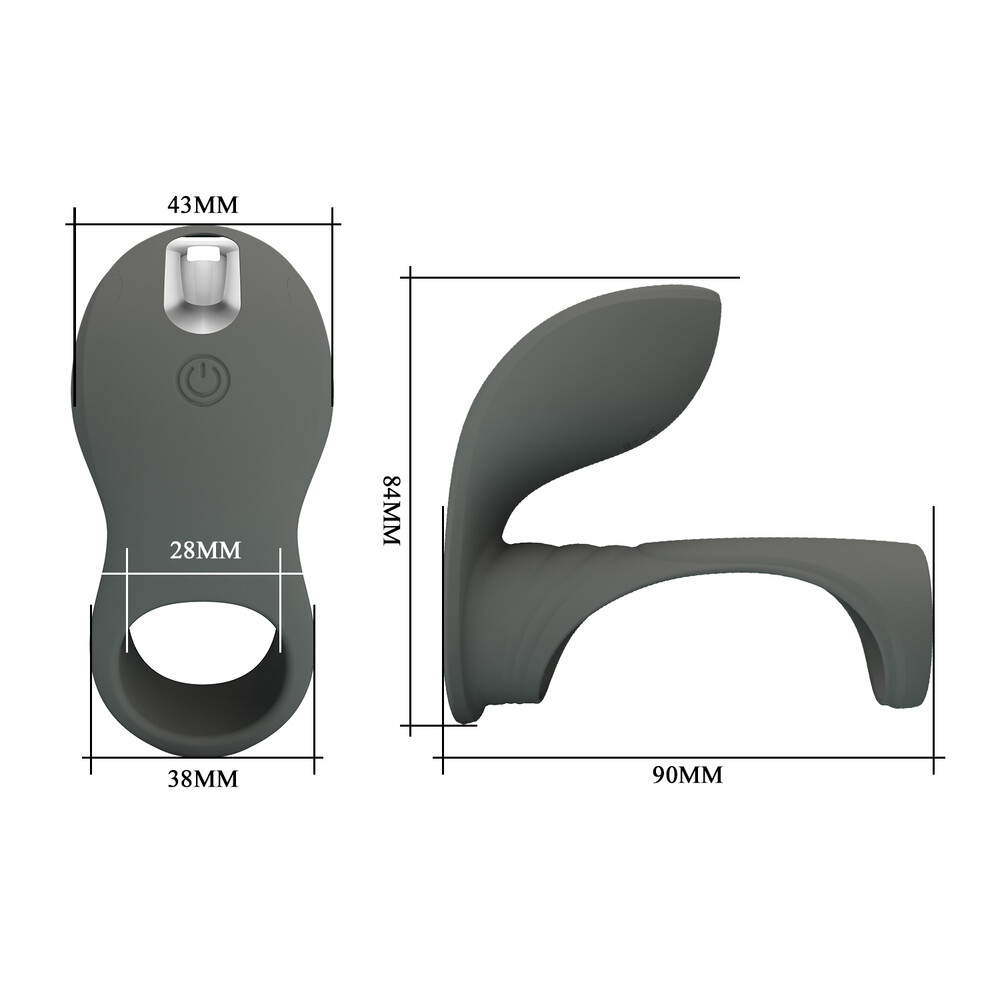 anello fallico vibrante in silicone morbido per coppia ricaricabile usb con sette modalita di vibrazione e funzione memory Cirrus Kinetic Shape vista prospettica sul letto