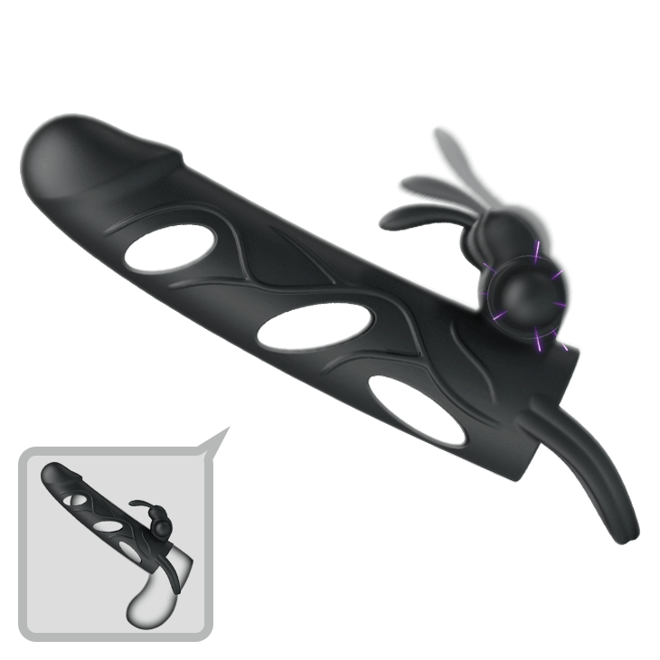 kit di vibratori per stimolazione anale e prostatica in silicone nero con quattro dispositivi inclusi anello fallico e mini bullet Master Hunter Loop dettaglio vibratore anale tredici centimetri