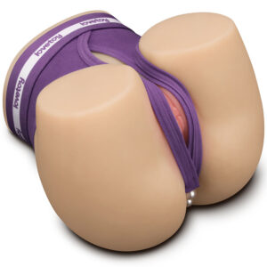 masturbatore realistico in pvc morbido color carne a doppia penetrazione con canali vaginali ed anali testurizzati e vibrazione ricaricabile Amber Sensation Pulse calzata classica