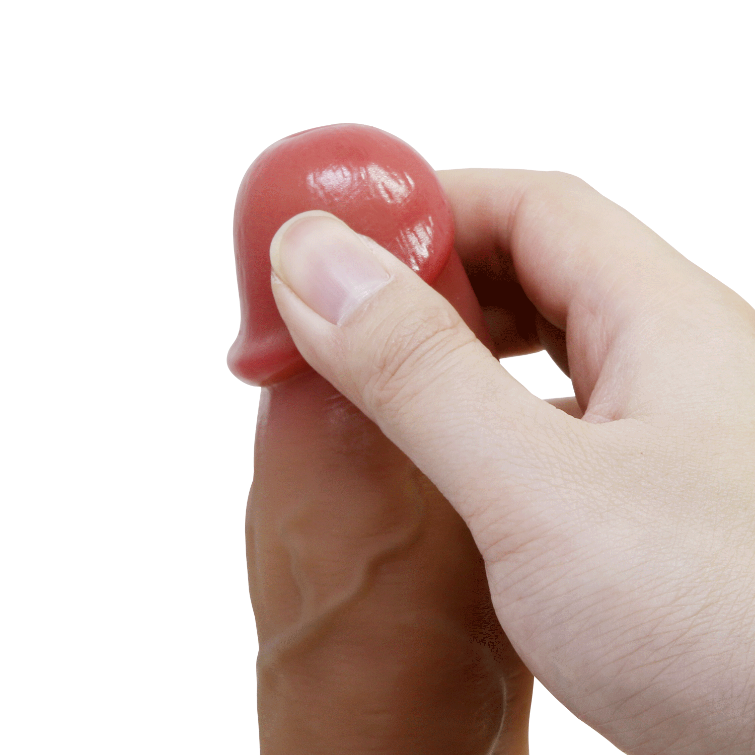 dildo realistico in silicone liquido fucsia soft touch diciannove centimetri con base a ventosa hands free e volume corposo quattro centimetri Duvall Realistic Liquid Core dettaglio venature superficiali